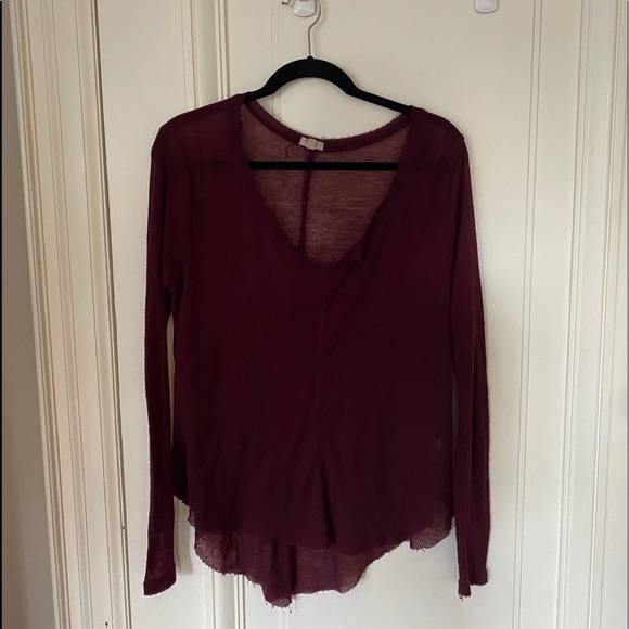 Urban Outfitters Ecoté Maroon Long-Sleeve (semi-see through) - Picture 1 of 3